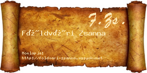 Földvári Zsanna névjegykártya